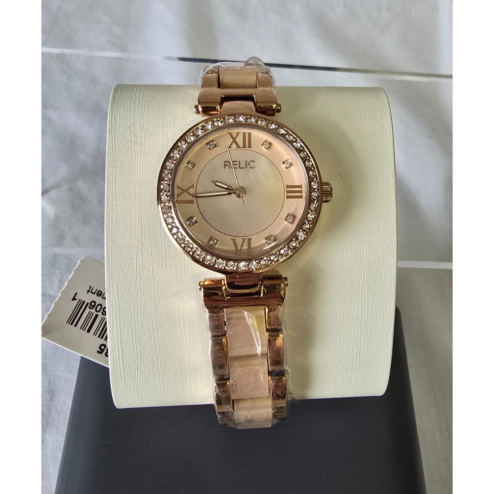 Relic by Fossil Rose Gold Folding Clasp Watch Up to 7" Wrist NIB
